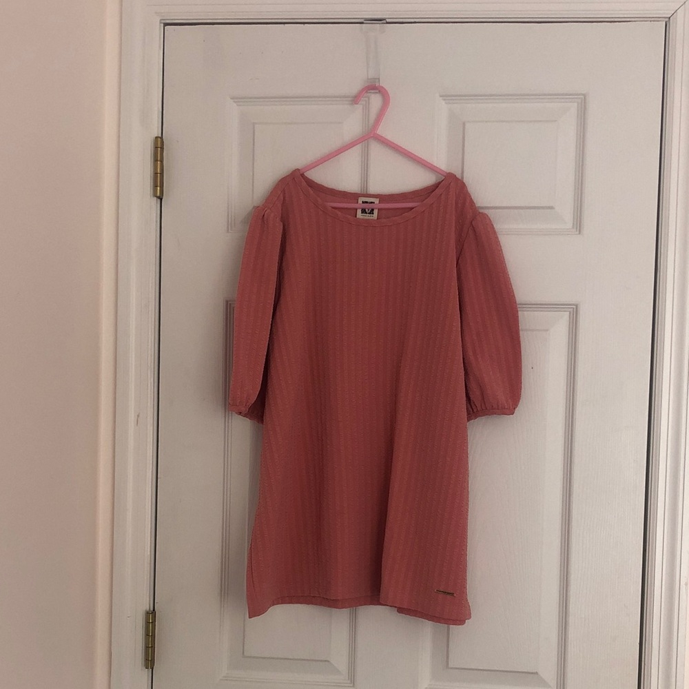 Anne Klein Pink textured puff sleeve shirt/blouse